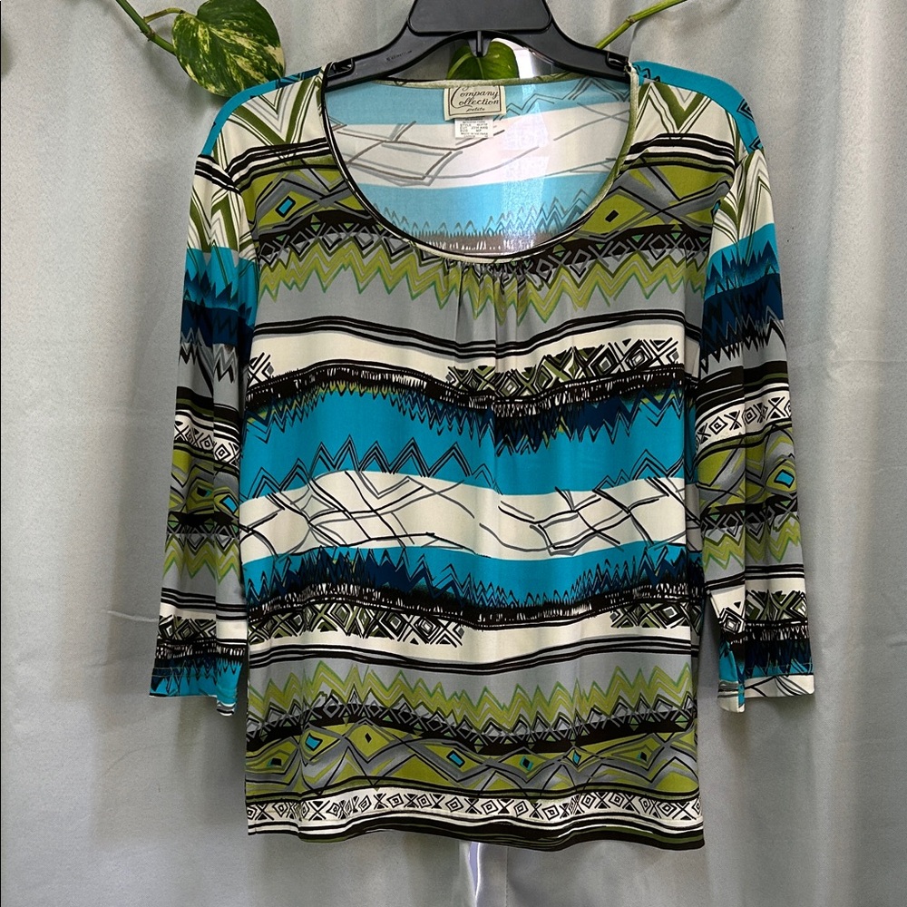 Vibrant Geometric Long Sleeve Top